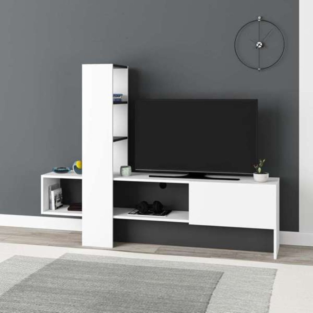 Meuble tv design blanc et couleur bois LUXOR 3