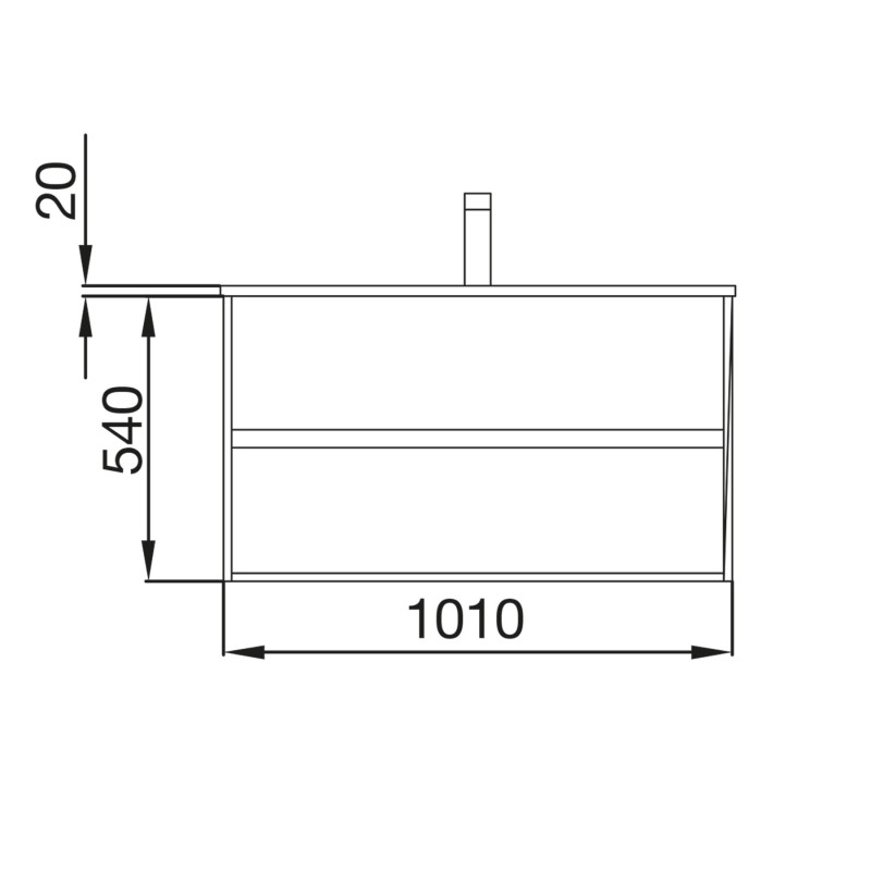 Mobile bagno sospeso 100 cm grigio opaco con lavabo e 2 cassetti