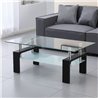 Tavolino nero con due ripiani in vetro Titania 110x60x44h