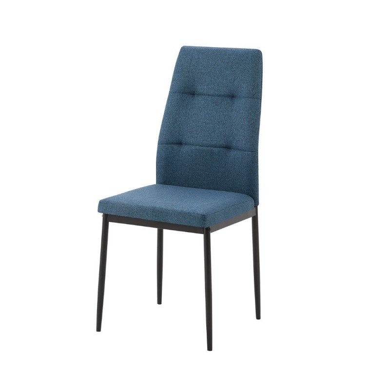 Sedia da pranzo tessuto blu Adara 63.5x44x89h