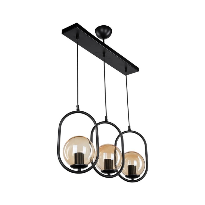 Lampada da soffitto stile moderno con telaio nero 3 punti luce Narissa ASZ1332