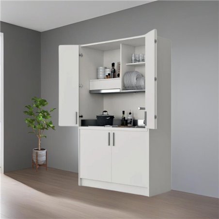 Cucina a scomparsa completa di elettrodomestici Fold bianco 125