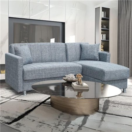 Divano letto Oasis con penisola doppio contenitore Oasis grigio chiaro 200x134x80H