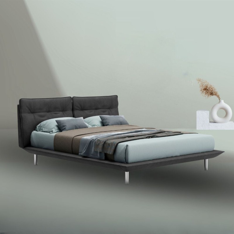 Letto matrimoniale moderno colore grigio scuro - Bolt