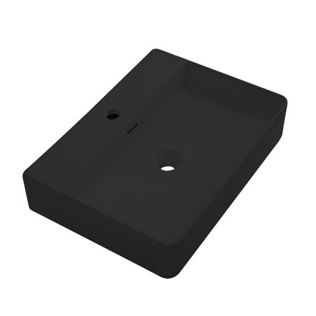 Lavabo d'appoggio in ceramica nero opaco 60x42x13H 9555