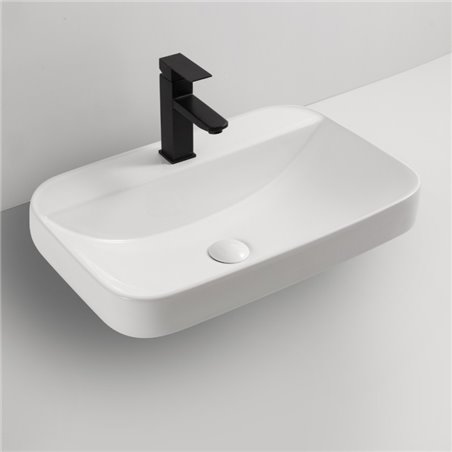 Lavabo semincasso in ceramica bianco 60x40x16,5H CUP6026B