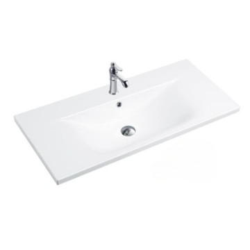 Lavabo consolle d'appoggio in ceramica bianco 101x46.5x18H PLAT840-100