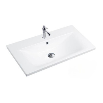 Lavabo consolle d'appoggio in ceramica bianco 81x46.5x18H PLAT840-80