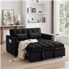 Divano 2 posti con letto estraibile nero 140x80x82H Eiri