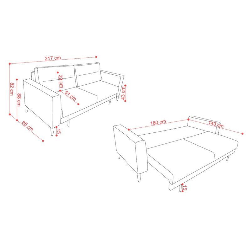 divano letto grigio Toscohome