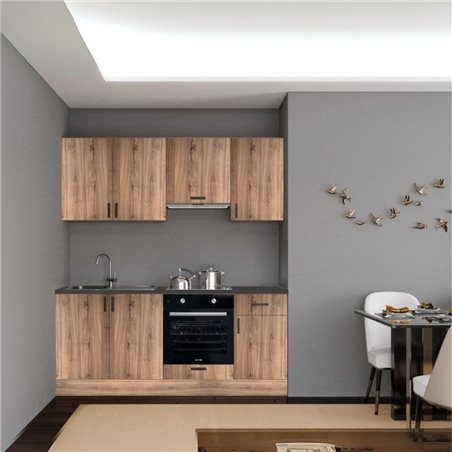 Cucina completa di elettrodomestici 195 cm colore rovere - Taurus