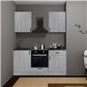 Cucina completa di elettrodomestici 180 cm colore rovere grigio chiaro - Benny