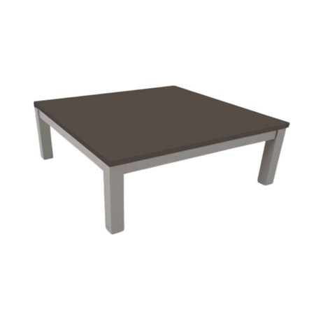 Tavolino da salotto rettangolare struttura grigio e piano fango Tratto