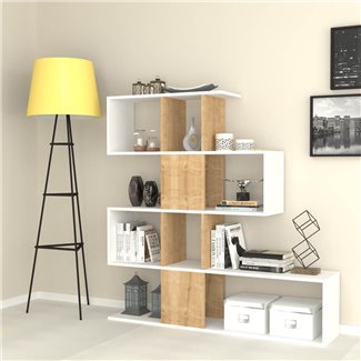 Libreria a cubi 116cm in legno design moderno colore bianco consumato -  Bergamo