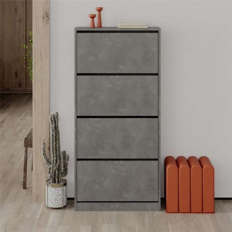 Scarpiera 70x150H cm con quattro ante a ribalta colore retro grey