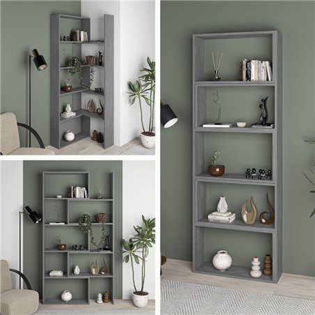 Libreria Wish estensibile angolare grigio retro 200h