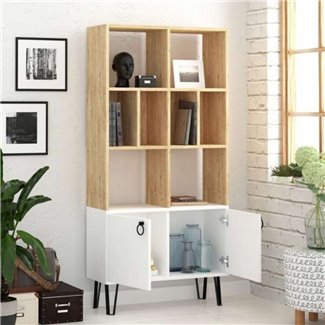 Libreria rovere quercia a cubi con profili antracite Denver 31