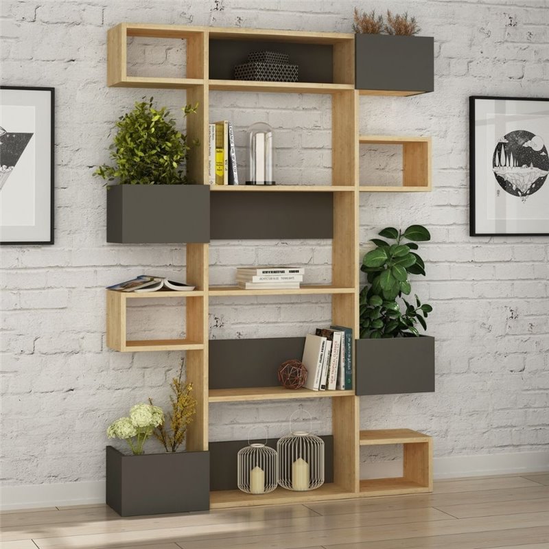 Libreria design Niho rovere antracite 120x171 Niho