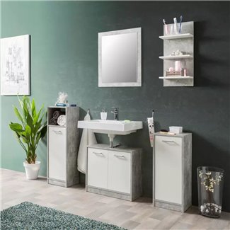 Mobile bagno Elmas100 con lavabo bianco laccato lucido 3 cassetti