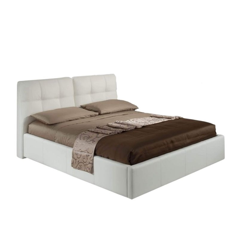 Letto matrimoniale con contenitore Melia bianco