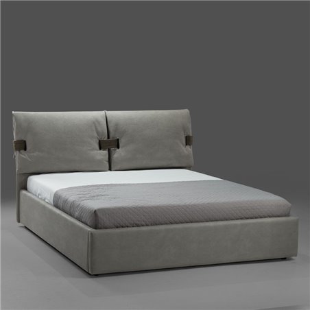 Letto matrimoniale contenitore Grenoble nabuk grigio