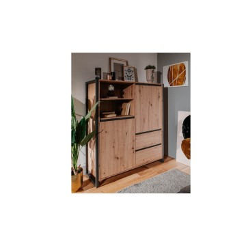 Credenza alta Denver 51 L120XP40XH140 quercia antracite