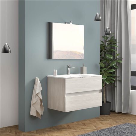 Mobile bagno Trasimeno rovere grigio con specchio