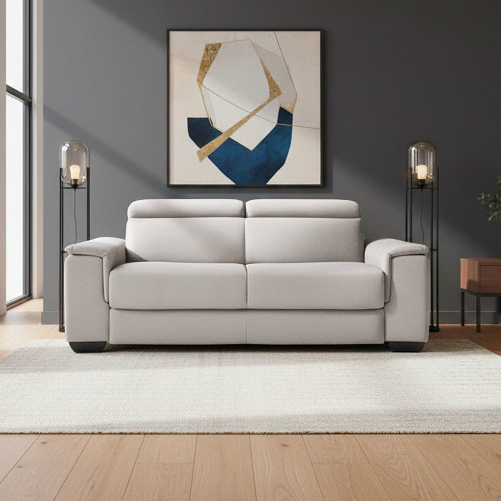 Divano letto 3 posti colore grigio chiaro 210x94x90H Mercurio