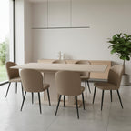 Tavolo allungabile con allunga centrale 40 cm colore cashmere 130x85x75H Sone