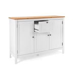 Madia 3 ante e 1 cassetto colore bianco e top artisan rovere 120 cm Bergen57