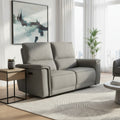 Divano recliner elettrico 2 posti tessuto grigio 164 cm Velveta