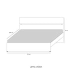 Letto matrimoniale in legno colore bianco frassinato LETTO160TPBF