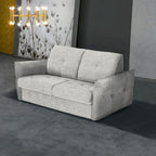 Divano letto 3 posti tessuto grigio chiaro 205x100x102H materasso 20 cm Marea