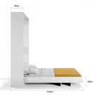 Letto matrimoniale a scomparsa salvaspazio colore antracite 164x38x221H Primer