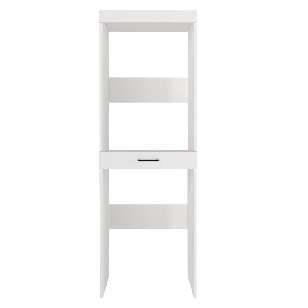 Colonna bucato coprilavatrice e copriasciugatrice con cassetto appoggio colore bianco Fika