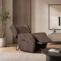 Poltrona alzapersona 2 motori con roller bar e tessuto antimacchia brown Lift