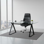 Tavolo da pranzo 150×90 cm in vetro temperato con gambe a cavalletto nere Skylar