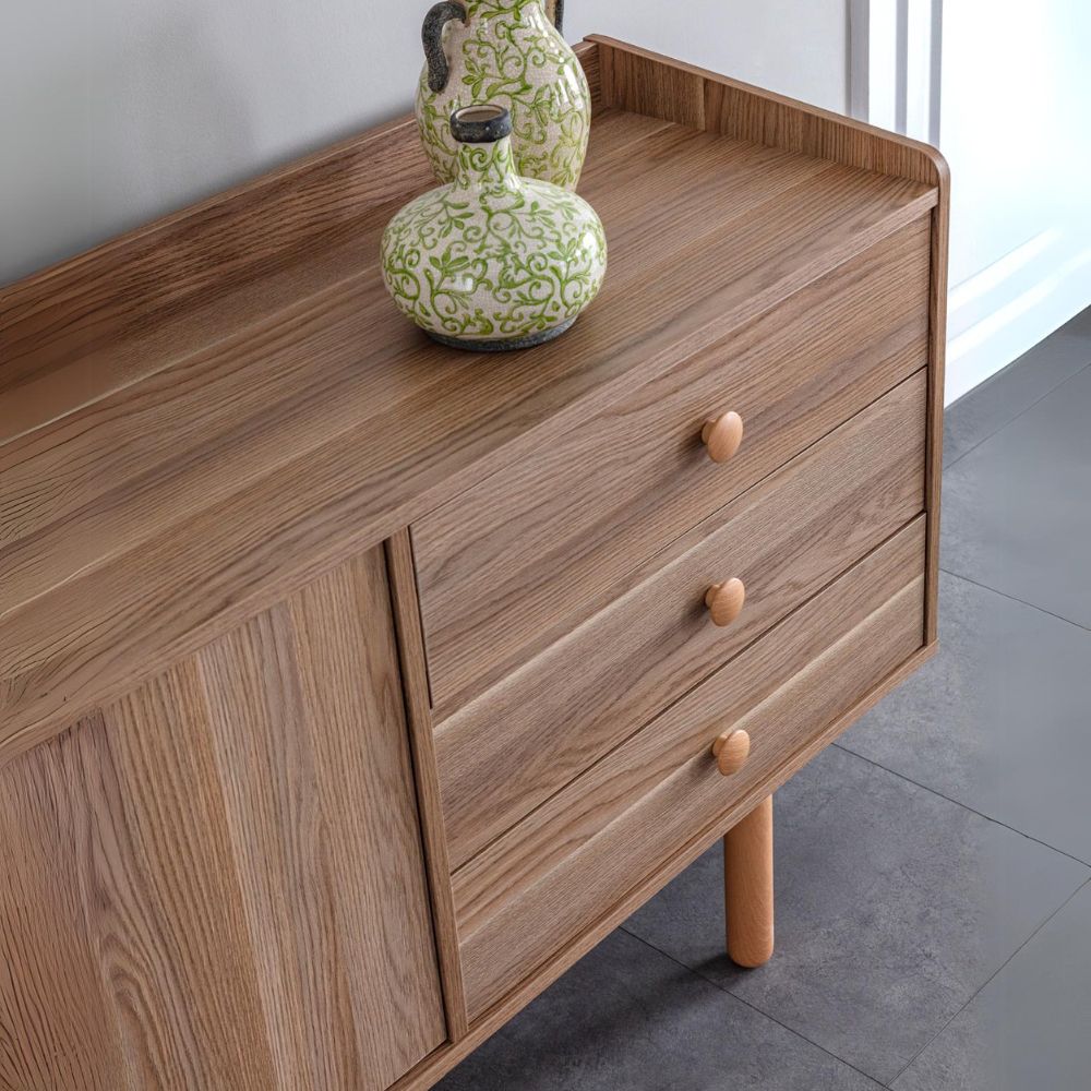 Madia 2 ante e 3 cassetti con vani a giorno colore rovere miele 206x85H cm - Dolce