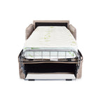 Poltrona letto con rete elettrosaldata e materasso colore beige chiaro Piri