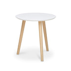 Tavolino tondo da salotto 48cm colore bianco e legno naturale - Imola