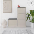 Banc à chaussures 4 portes abattantes coloris cachemire 105x26x118.5H Dude