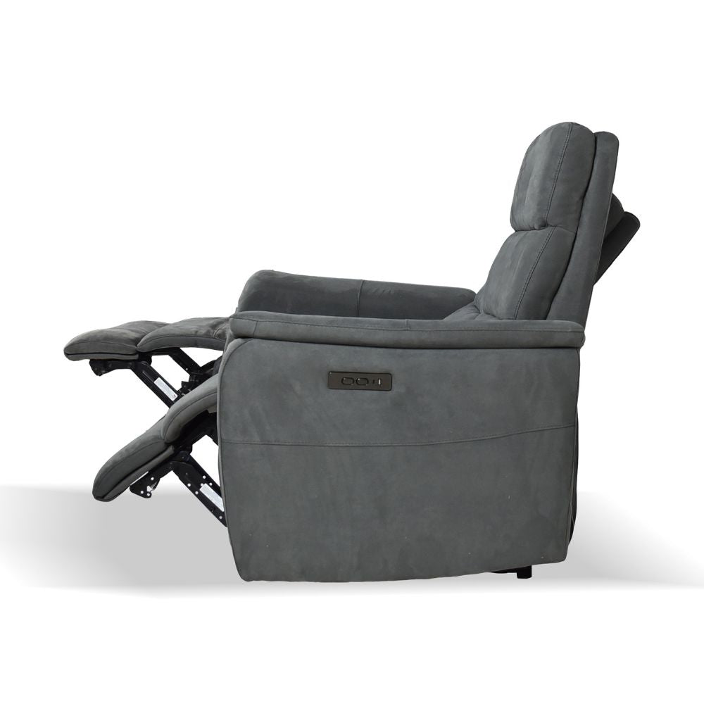 Canapé 2 places avec relax électriques en tissu gris - Faber