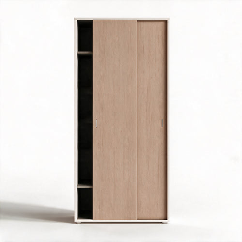Zweitüriger Schiebetürenschrank mit Kleiderstange, Farbe Ulme, 90x43x212H cm