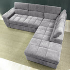 REVERSIBLES ECKSOFA 5 MODULE, 5 VERSTELLBARE KOPFSTÜTZEN, 1 FREISTEHENDER HOCKER FARBE GIULIA 9712 HELLGRAU