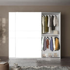Armadio due ante scorrevoli bianco opaco Swing - 257x55x230H