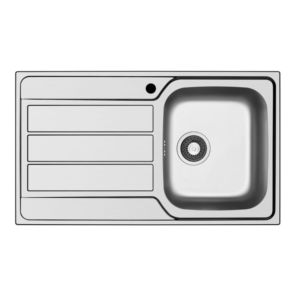 Lavello da incasso in acciaio inox con vasca e gocciolatoio sinistro 86x50 Tirreno861