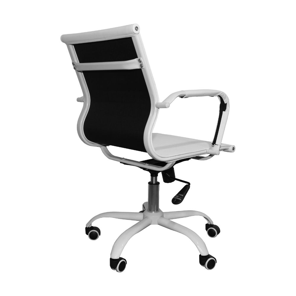 Poltrona ufficio con schienale ergonomico e ruote colore bianco H91 Nuvia
