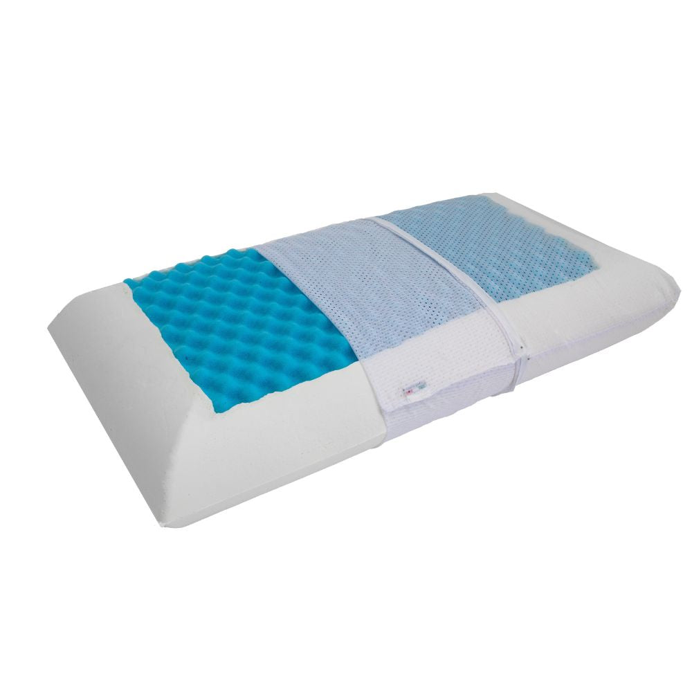 Oreiller en mousse à mémoire de forme avec insert en gel et taie d'oreiller amovible 72x42x15H cm