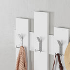 Appendiabiti a muro in legno con 8 ganci 64x81h cm colore bianco - Wave