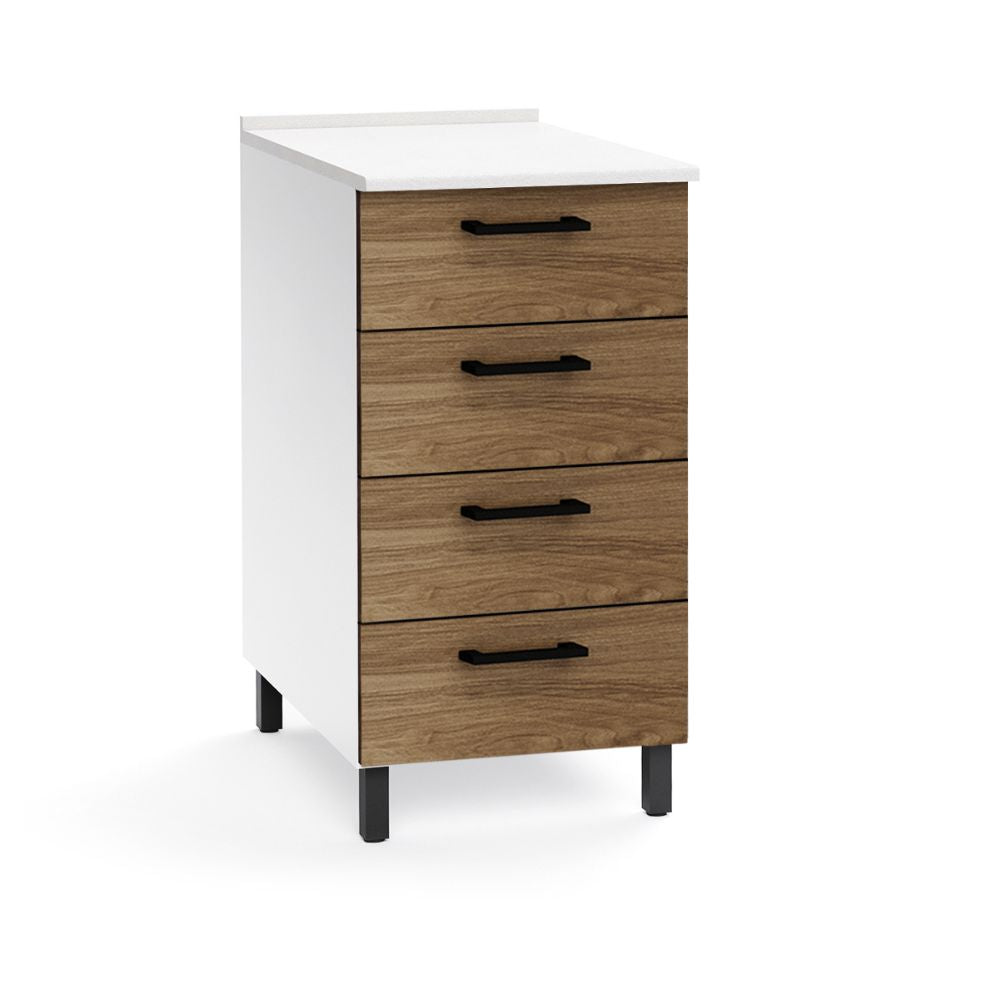 Cassettiera con 4 cassetti colore noce naturale 40x50x85H cm